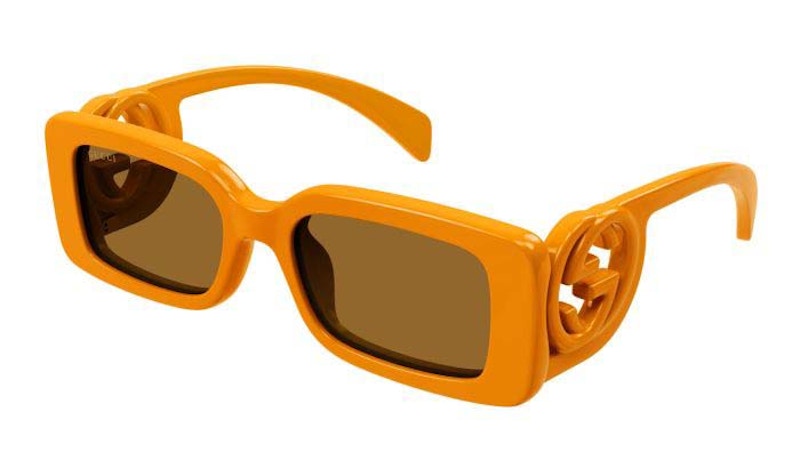 Pre-owned Gucci Rectangle Frame Sunglasses54) In Orange/brown (gg1325s/008